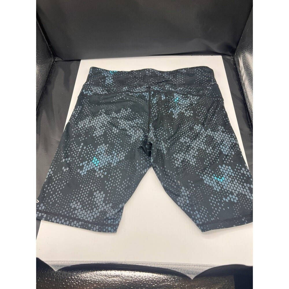 Champion Duo Dry Womens  L Shorts Black Blue Digital Athletic Workout Running